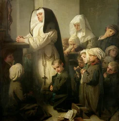 The Prayer of the Children Suffering from Ringworm, 1853 (detail)